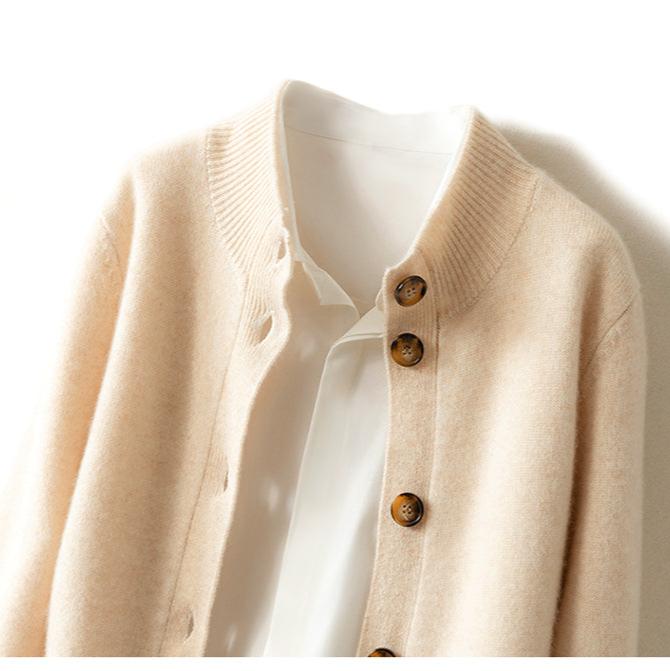 Gabrielle™ | Cardigan Classique Camel