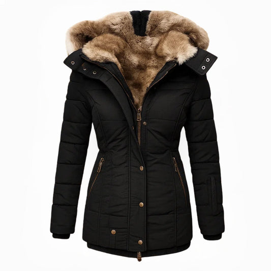 Ismérie™ | Manteau Hiver Doublure Fourrure Élégance