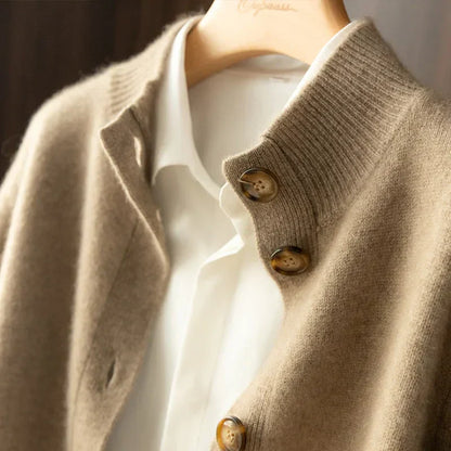 Gabrielle™ | Cardigan Classique Camel
