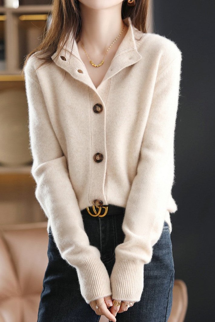 Gabrielle™ | Cardigan Classique Camel