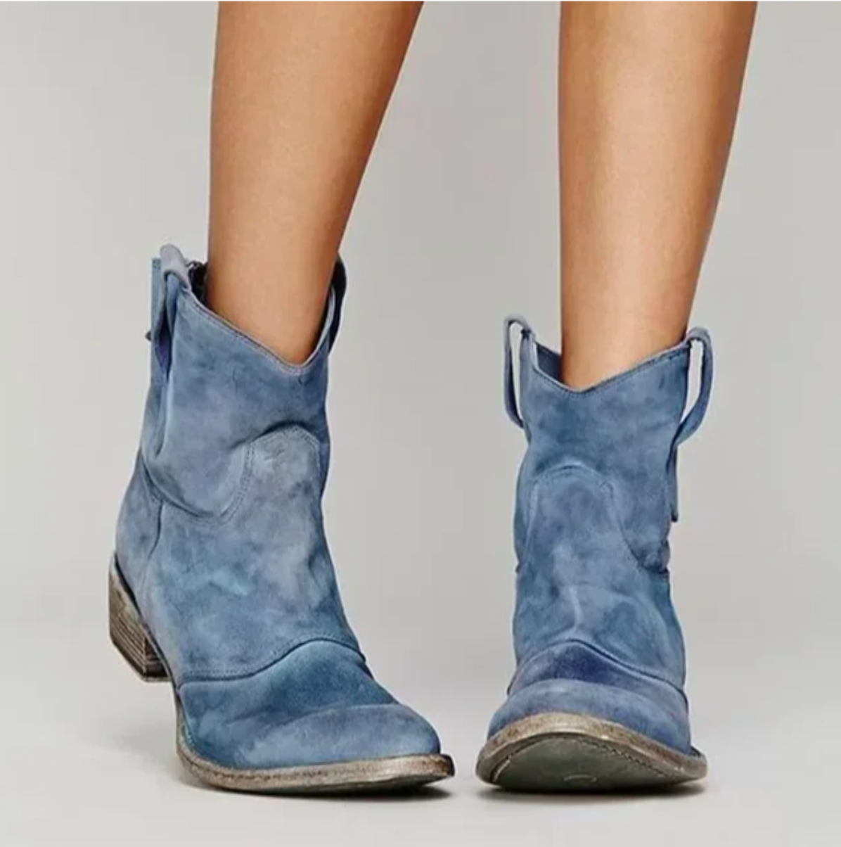 Maudine™ | Bottes Western en Daim Élégant