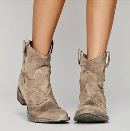 Maudine™ | Bottes Western en Daim Élégant