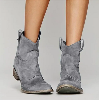Maudine™ | Bottes Western en Daim Élégant