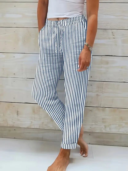 Liora™ | Pantalon rayé léger
