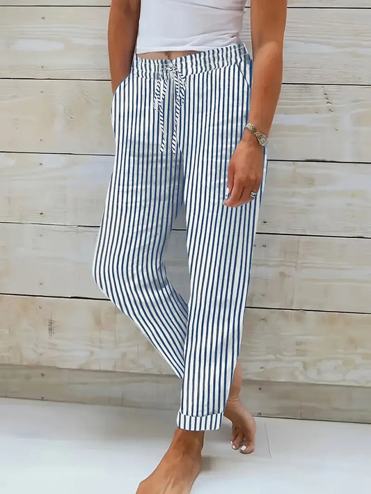 Liora™ | Pantalon rayé léger