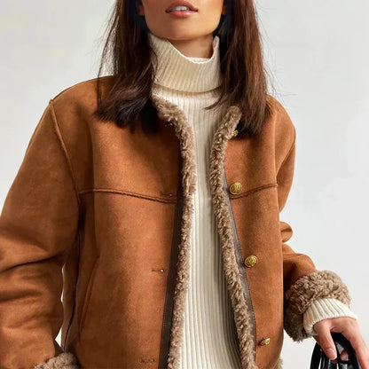 Naomie™ | Veste Suédine Doublure Teddy Chic