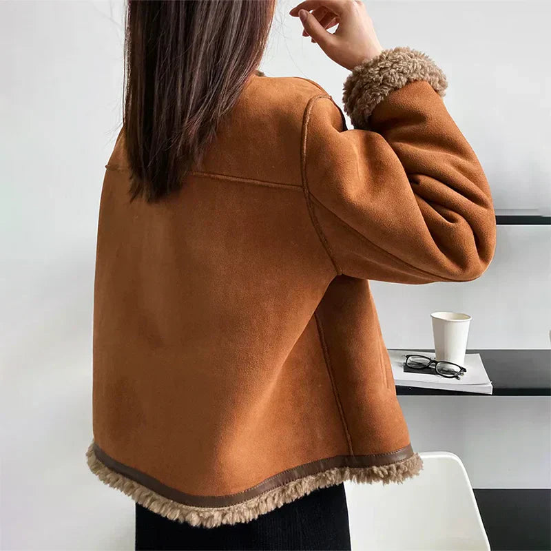 Naomie™ | Veste Suédine Doublure Teddy Chic