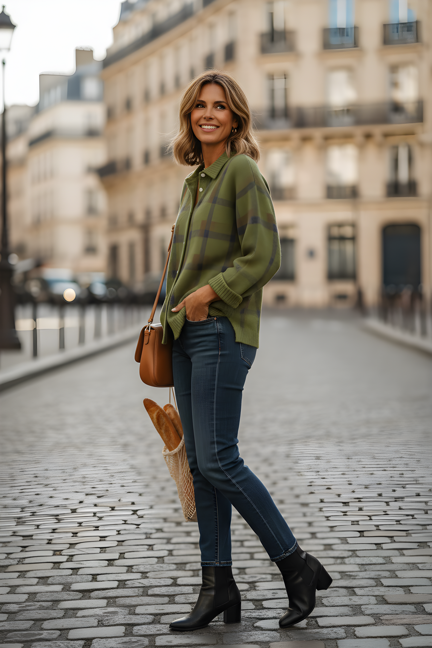 Élise™ | Cardigan Maille à Carreaux
