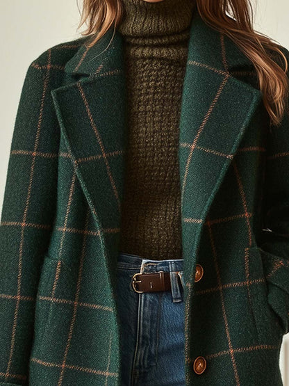 Violette™ | Veste Tweed Carreaux Héritage Chic
