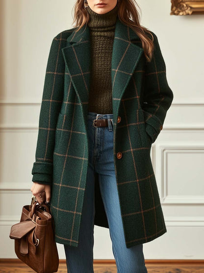 Violette™ | Veste Tweed Carreaux Héritage Chic