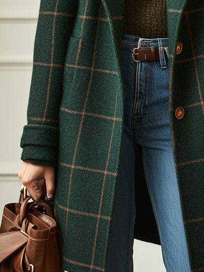 Violette™ | Veste Tweed Carreaux Héritage Chic